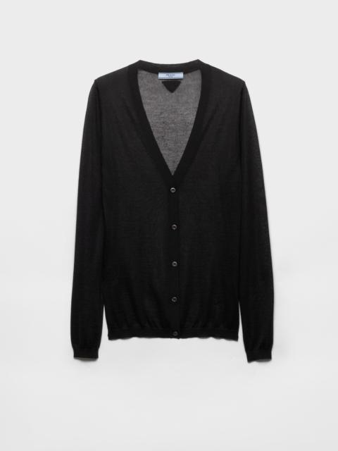 Cashmere and silk cardigan