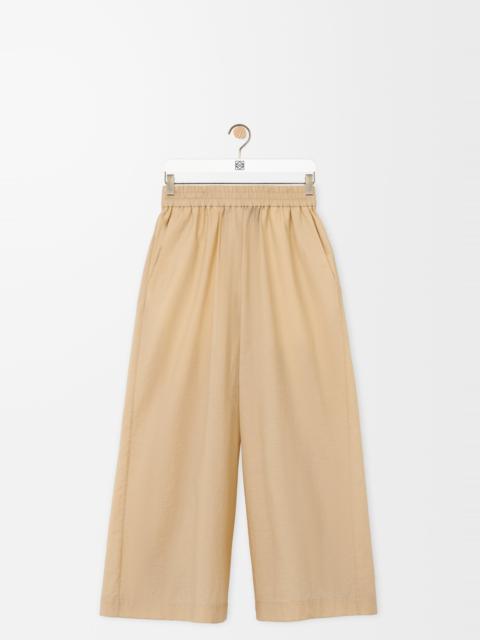 Cropped trousers in cotton blend