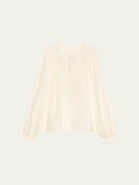 Carine Silk Lace Blouse