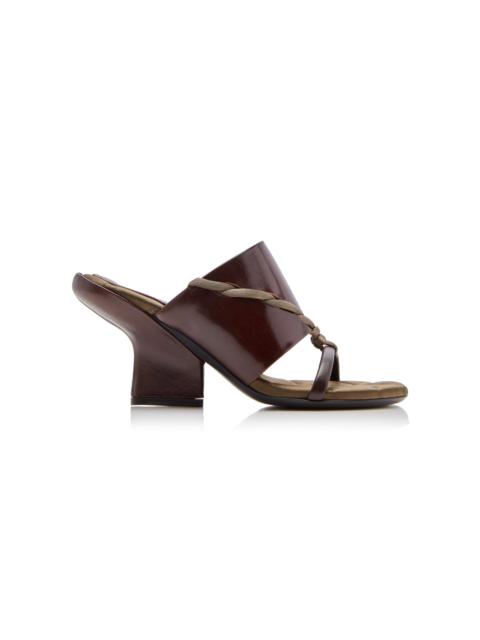 Contrast-Trimmed Leather Mules