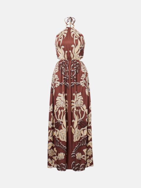 Isore printed halterneck maxi dress