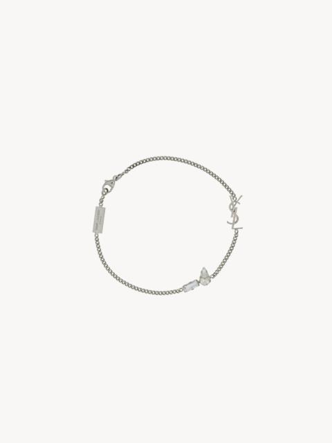 opyum charm bracelet in metal and rhinestone