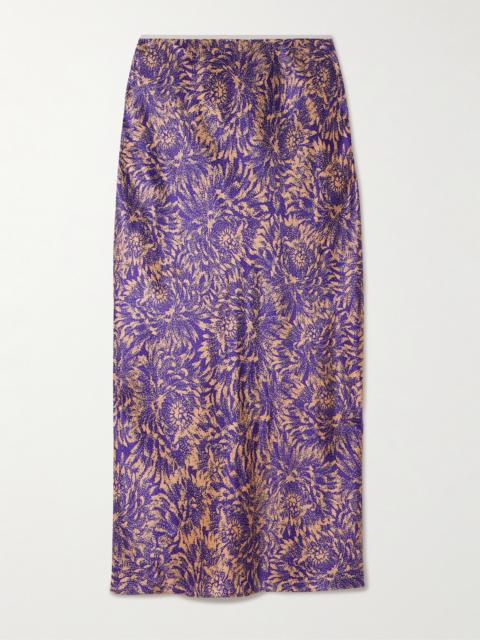 Printed Silk Midi Skirt