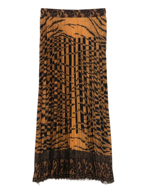 pleated patterned skirt
