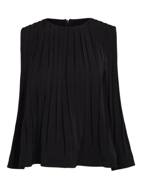pleated round-neck top