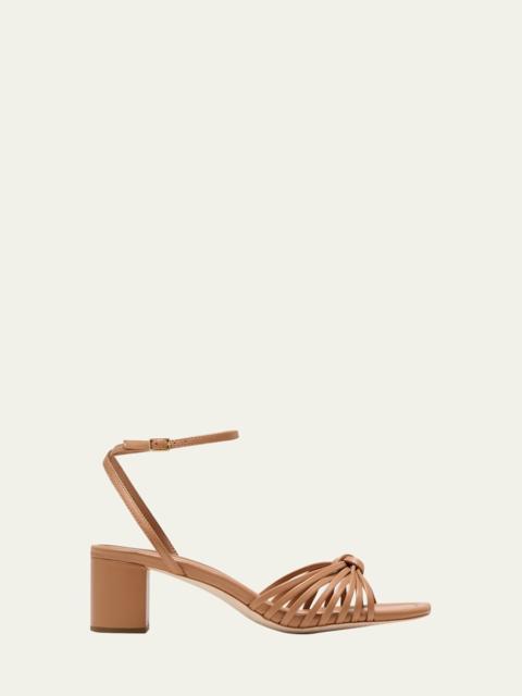 Olivia Leather Knot Block Heel Sandals