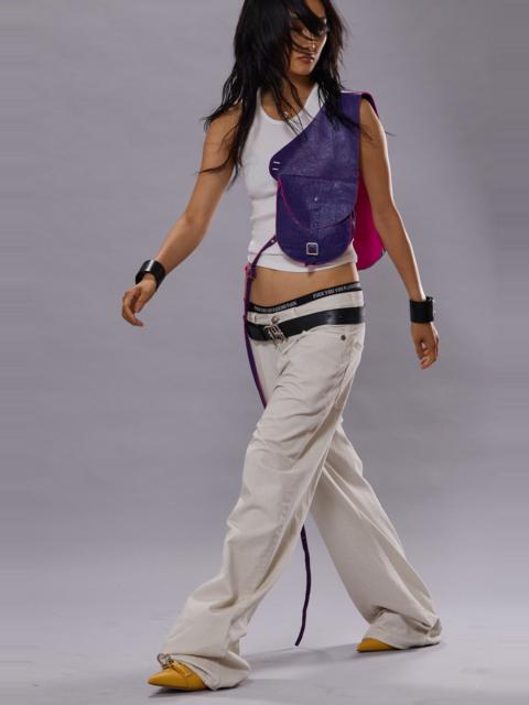 DAMON PLEATED WIDE LEG JEAN - WHITE SLUBBY TWILL - R13