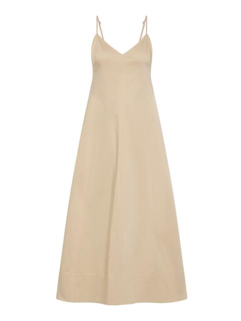 Structured Cotton Midi Dress neutral