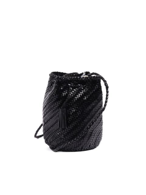 Pompom Double Jump leather bucket bag