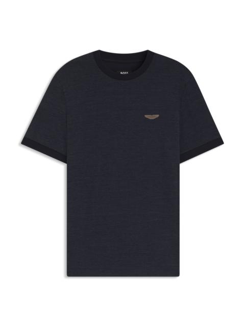 BOSS X ASTON MARTIN T-SHIRT IN WOOL-COTTON JACQUARD