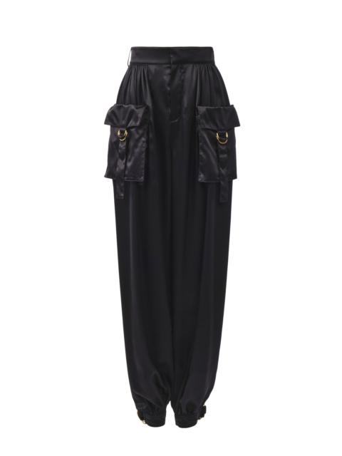 FLUID CARGO PANTS IN SILK SATIN