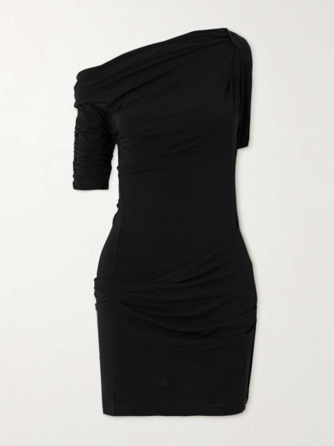 La Mini Robe Drapeado asymmetric draped stretch-jersey mini dress