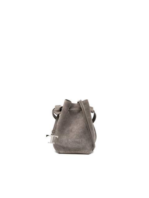 mini suede bucket bag