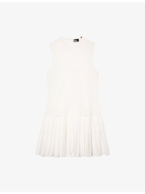 Sleeveless Pleated-Skirt Woven Mini Dress