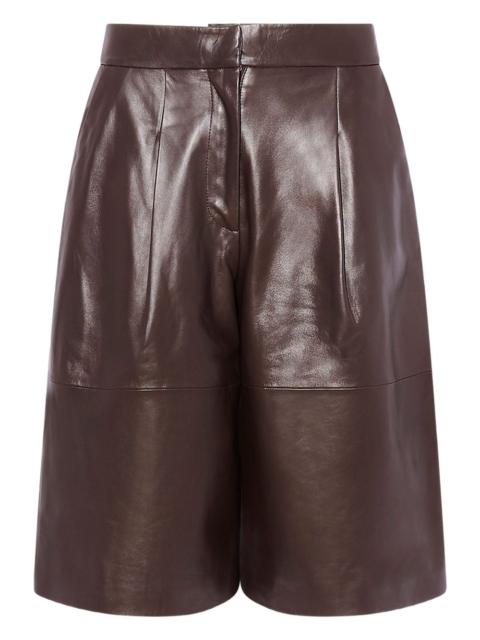 lamb-leather bermuda shorts