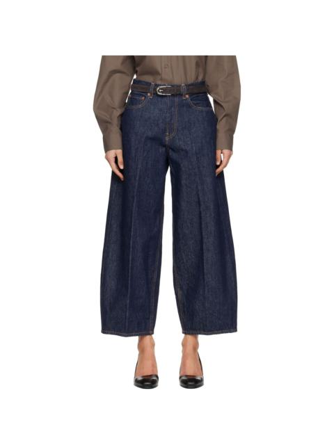 Blue Cropped Roomy Jeans