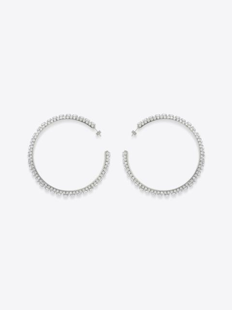 LARGE CRYSTAL HOOP EARRINGS