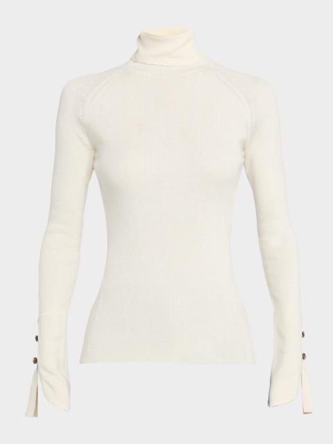 Belle Ribbed Silk Cashmere Turtleneck
