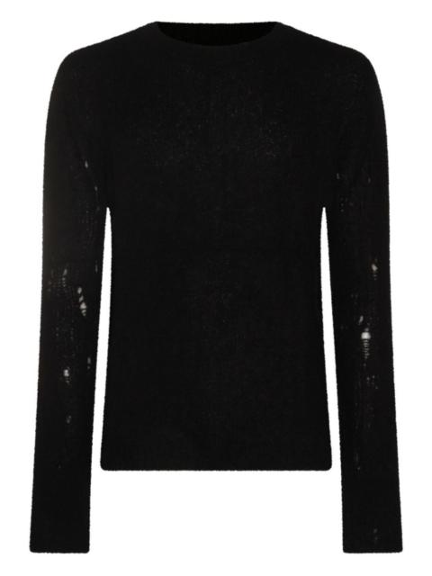 distressed long-sleeve sweater