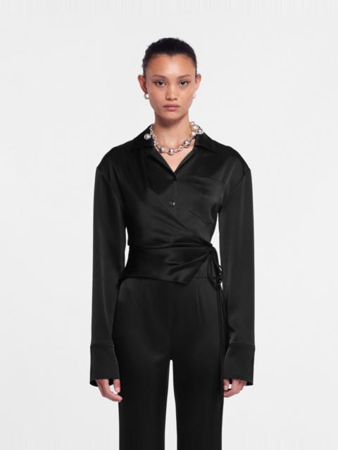 Slip Satin Wrap Shirt