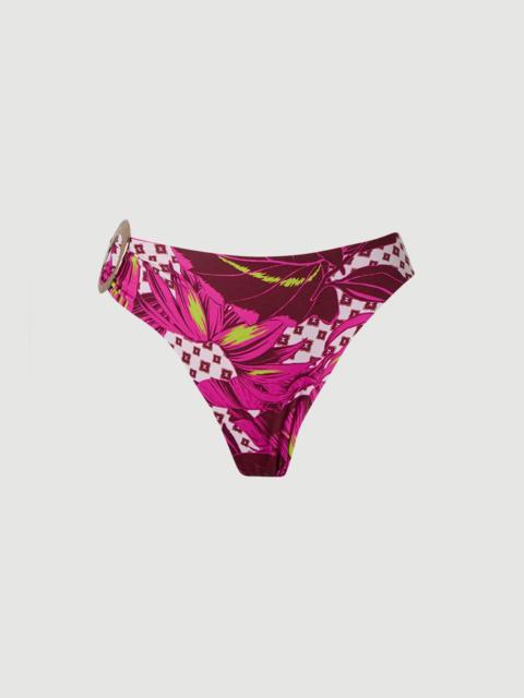 Tropical Metal Trim Detail Bikini Bottoms