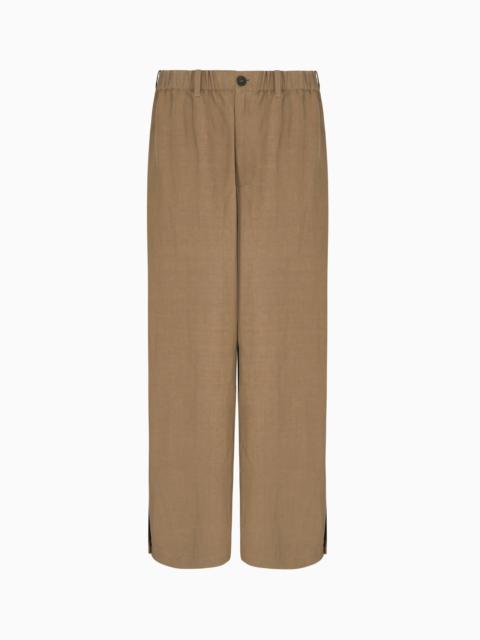 LINEN AND SILK WIDE TROUSERS