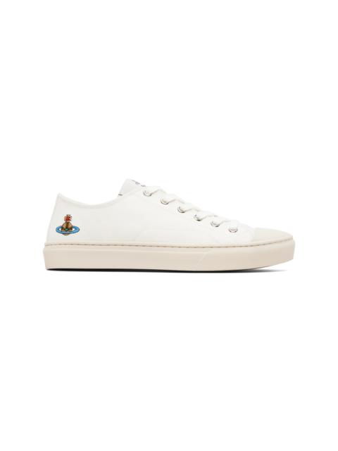 White Low Top Plimsoll Sneakers