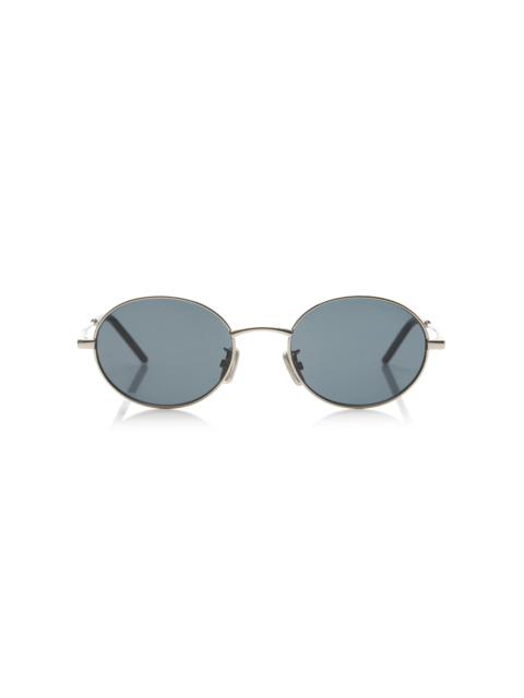 City Round-Frame Metal Sunglasses grey