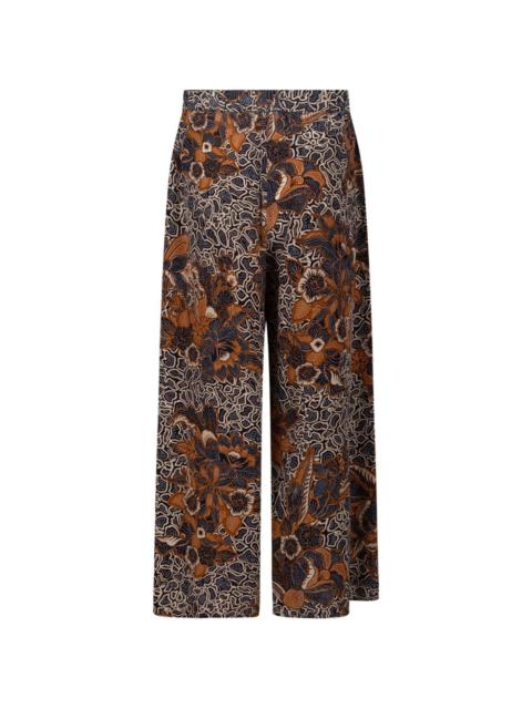 floral-print trousers