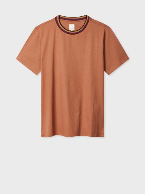 Terracotta 'Artist Stripe' Collar T-Shirt