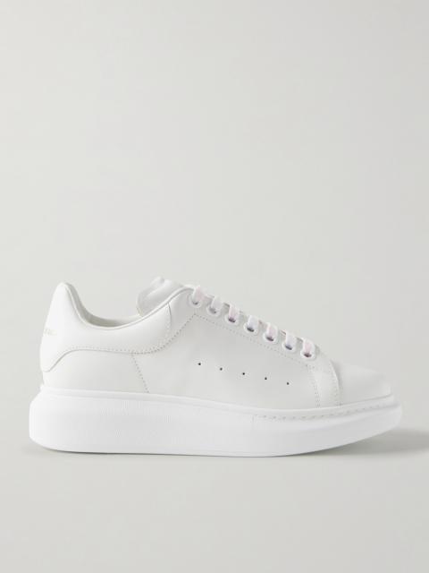 Exaggerated-sole Leather Sneakers