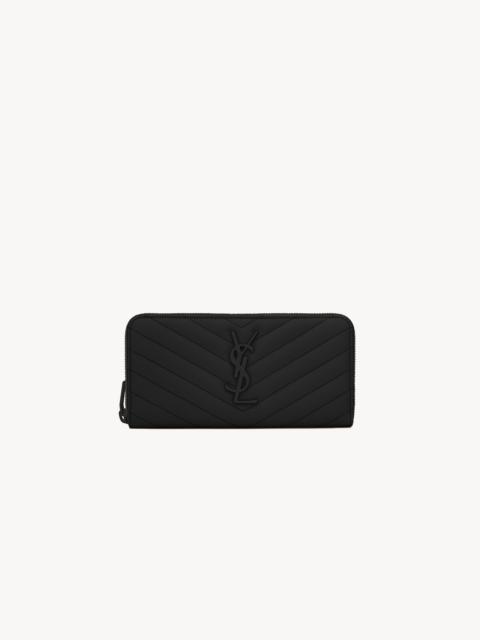 CASSANDRE MATELASSÉ ZIP AROUND WALLET IN GRAIN DE POUDRE LEATHER