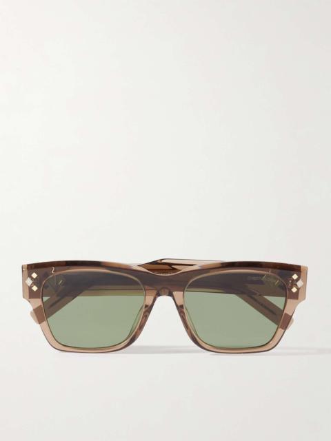 CD Diamond S2I D-Frame Tortoiseshell Acetate and Silver-Tone Sunglasses