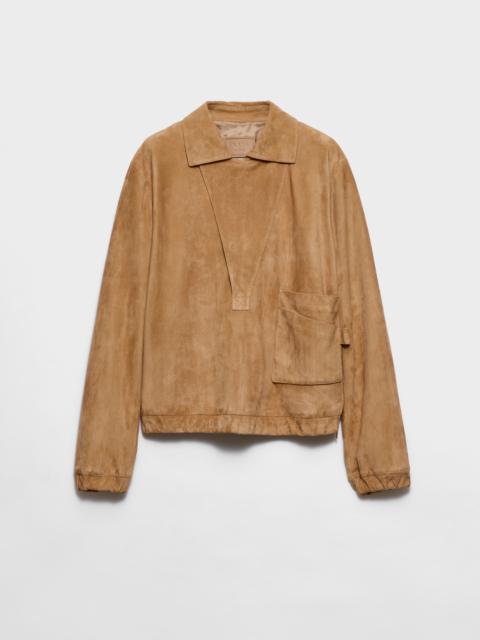 Suede blouson jacket
