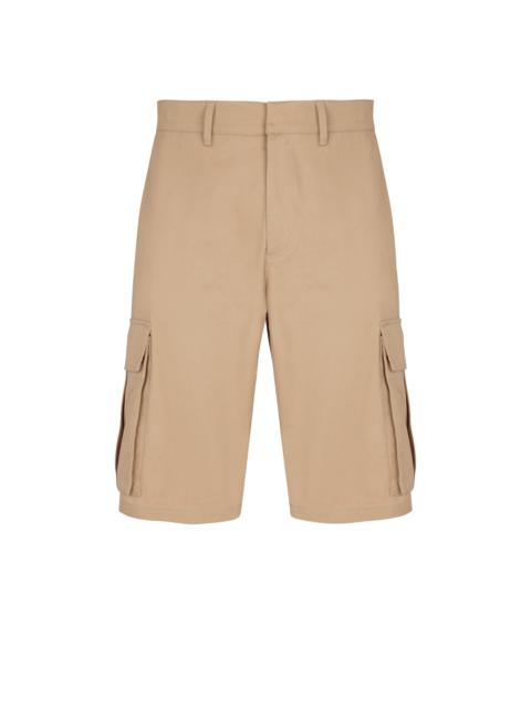 Cotton canvas cargo Bermuda shorts