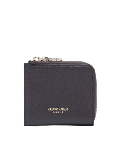 logo-stamp leather wallet