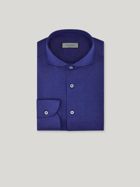 REGULAR FIT SHIRT IN BLUE COTTON JERSEY