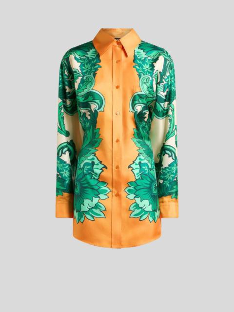 SHIRT WITH SCARF-STYLE FLORAL PRINT AND REAR KNOT