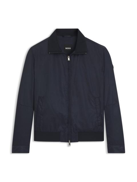 WATER-REPELLENT JACKET WITH MONOGRAM JACQUARD