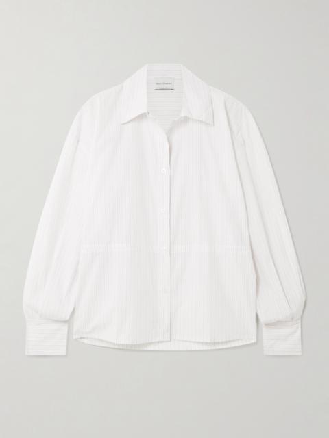 Room Drawstring Striped Organic Cotton-poplin Shirt