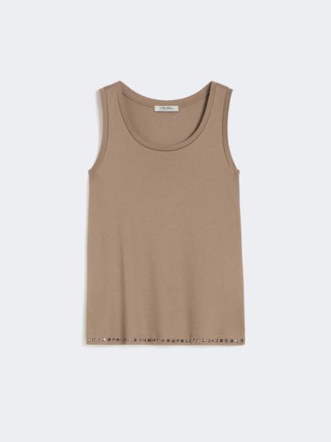 Cotton and modal jersey top - HAZELNUT BROWN