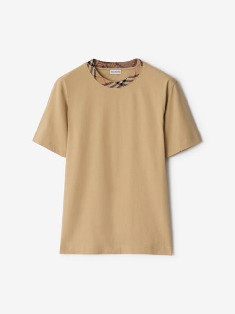 Check Trim Cotton T-shirt