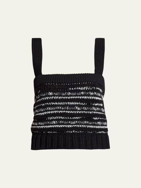 Melange Knit Crop Tank Top