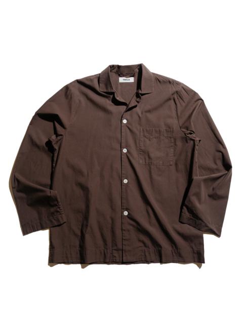 Tekla Poplin Pyjama Shirt Coffee
