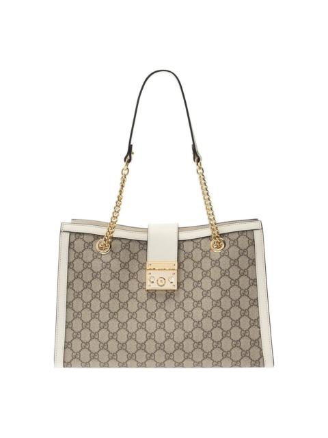 (WMNS) Gucci Padlock Middle-Sized BackBag White/Brown 479197-KHNKG-9761