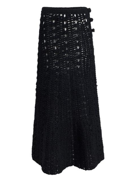 Ryder pompom crochet maxi skirt