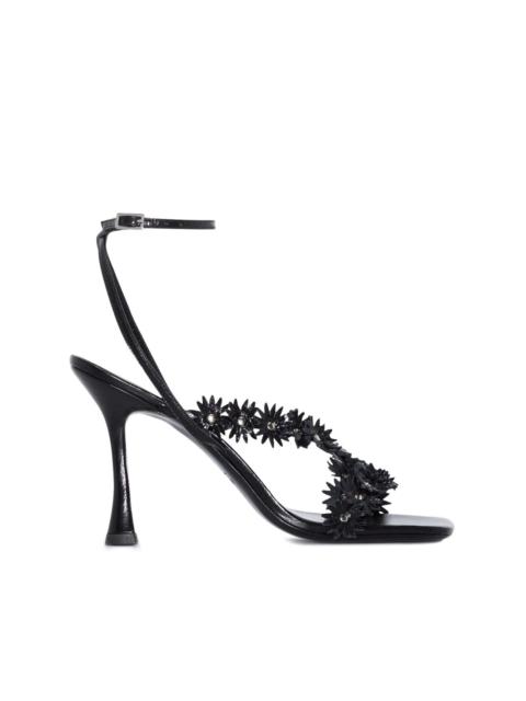 Poppy floral-appliqué 95mm sandals