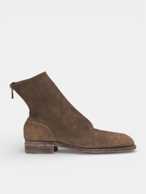 Reverse Leather Back Zip Boots