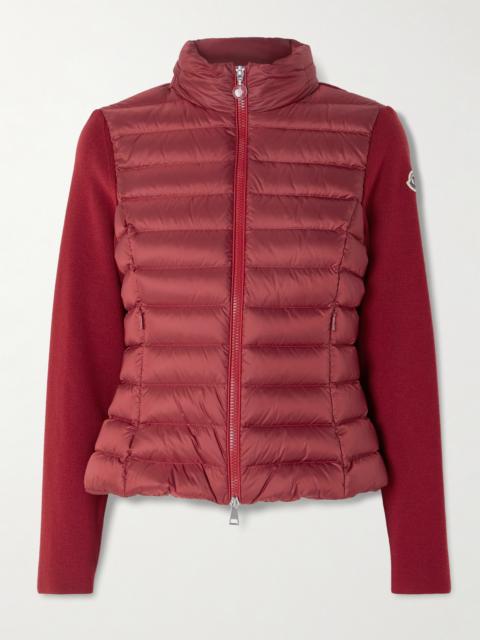Appliquéd Wool-blend And Quilted Shell Down Cardigan