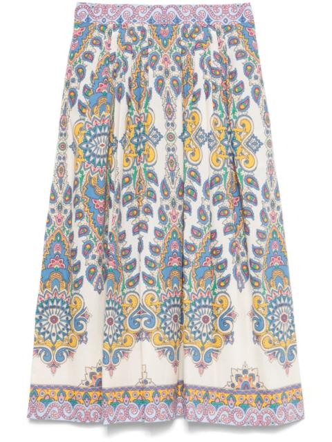 paisley midi skirt